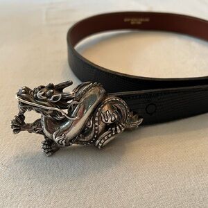 Kieselstein-cord Sterling Dragon Buckle with Lizard Belt